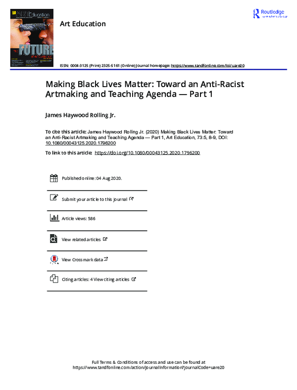 (PDF) Making Black Lives Matter: Toward an Anti-racist Artmaking and ...