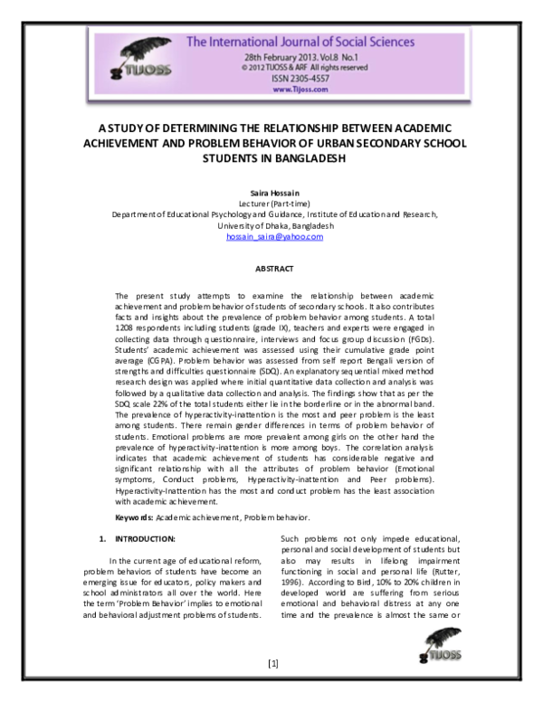 (PDF) A Study of Determining the Relationship between Academic ...