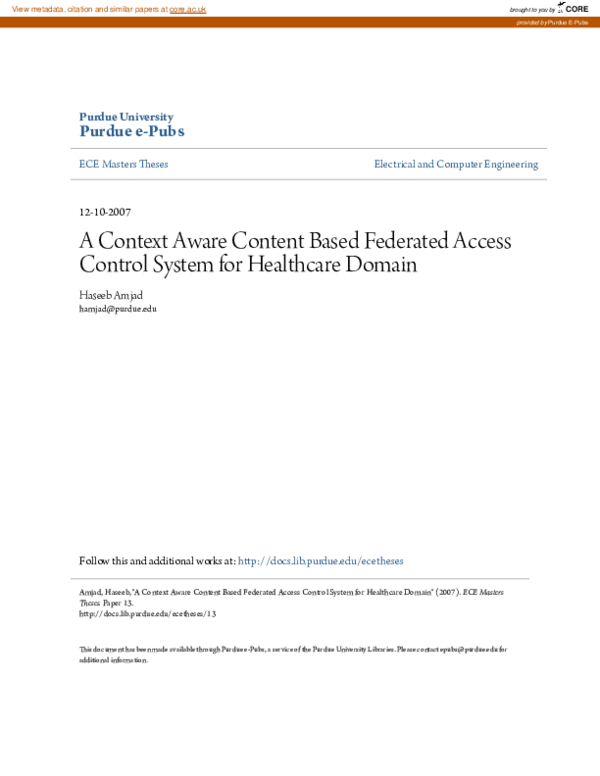 (PDF) A Context Aware Content Based Federated Access Control System for ...