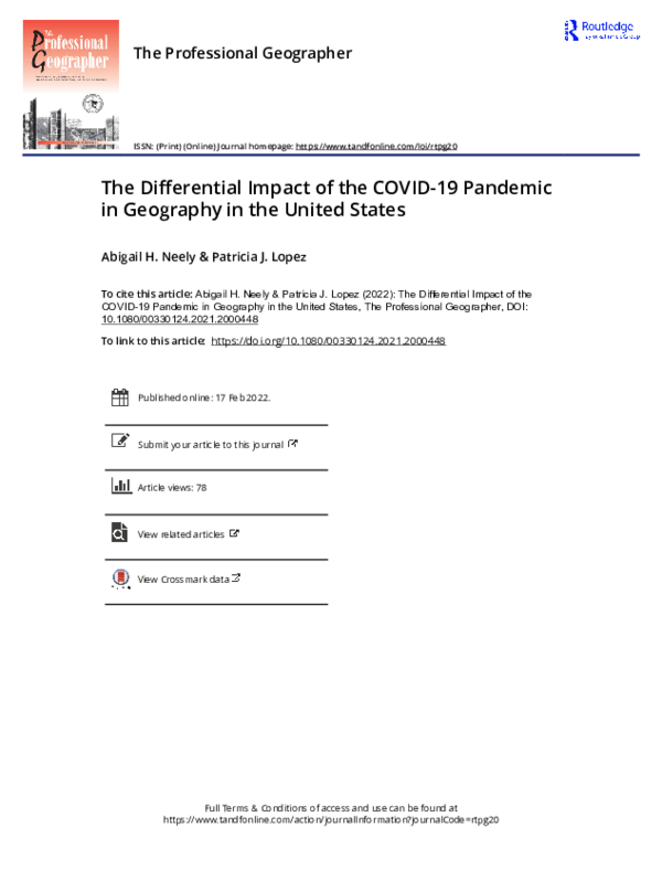 (PDF) Neely and Lopez 2021 The Differential Impact of the COVID 19 ...