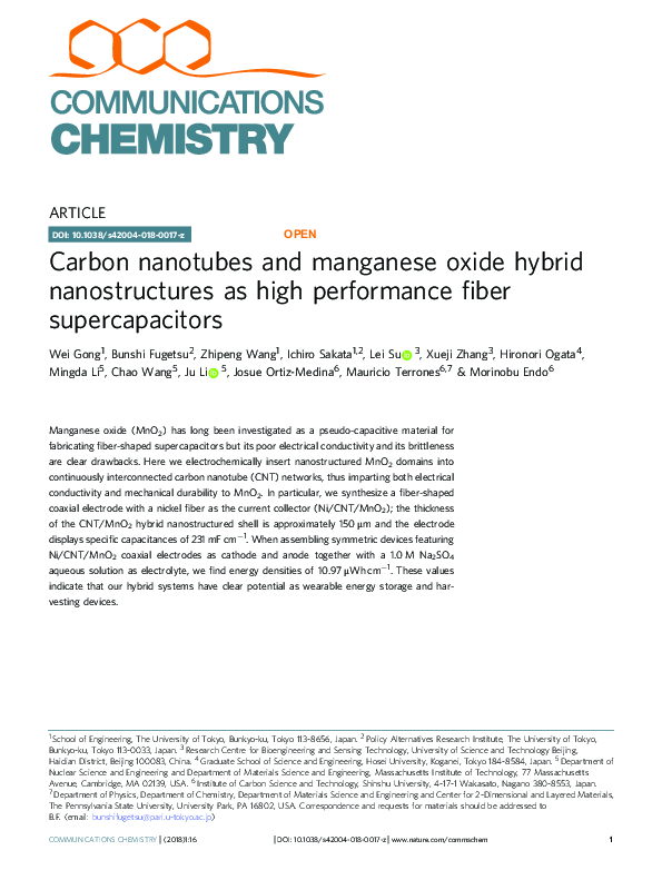 (PDF) Carbon nanotubes and manganese oxide hybrid nanostructures as ...