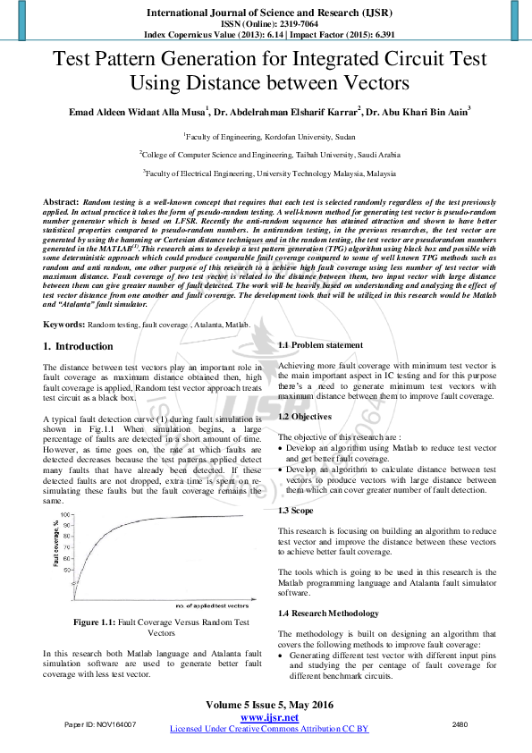 (PDF) Test Pattern Generation for Integrated Circuit Test Using ...