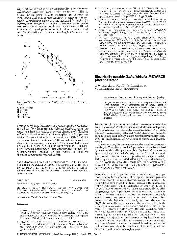 (PDF) Electrically tunable GaAs/AlGaAs MQW RCE photodetector