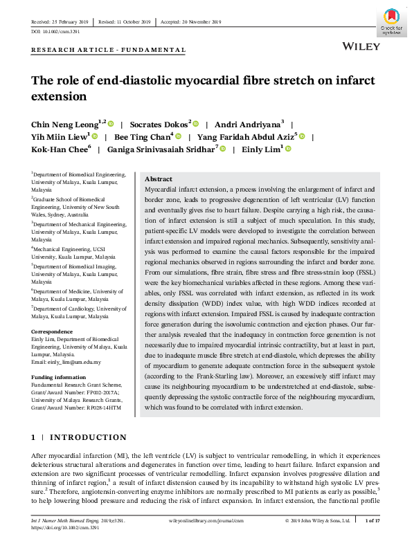 (PDF) The role of end‐diastolic myocardial fibre stretch on infarct ...