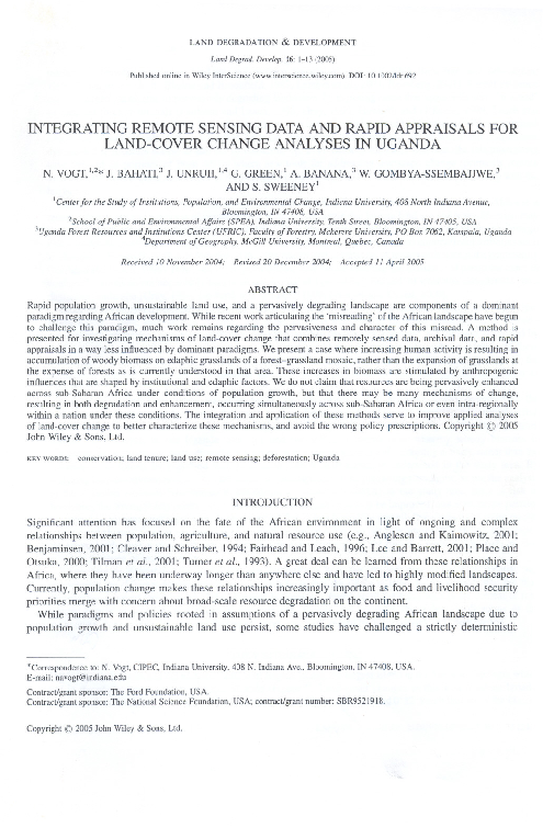 (PDF) Integrating remote sensing data and rapid appraisals for land ...