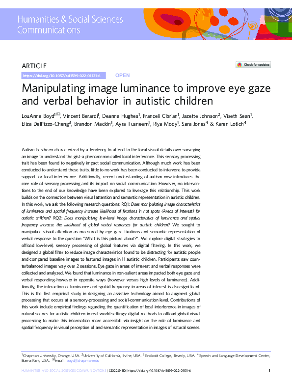(PDF) Manipulating image luminance to improve eye gaze and verbal ...