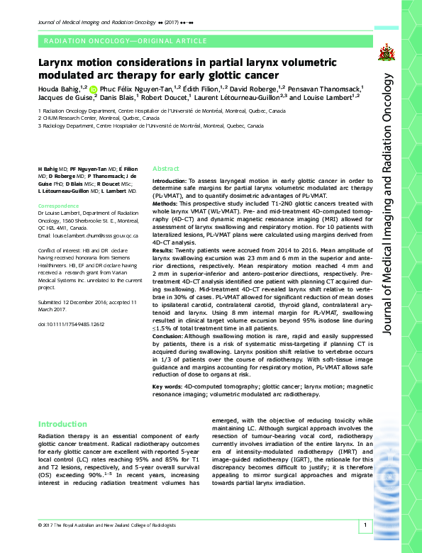 (PDF) Larynx motion considerations in partial larynx volumetric ...