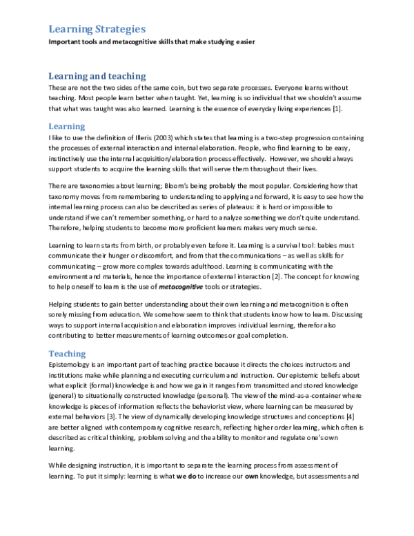 (PDF) Learning Strategies