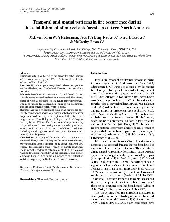 (PDF) Temporal and spatial patterns in fire occurrence during the ...
