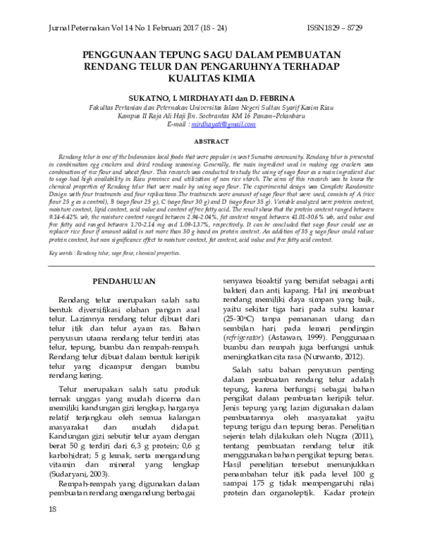 (PDF) Penggunaan Tepung Sagu Dalam Pembuatan Rendang Telur Dan ...