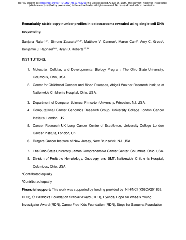 (PDF) Remarkably stable copy-number profiles in osteosarcoma revealed ...