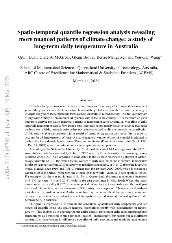 (PDF) Spatio-temporal quantile regression analysis revealing more ...
