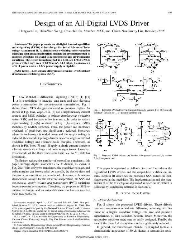 (PDF) Design of an All-Digital LVDS Driver