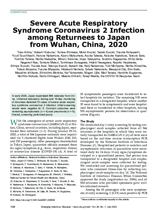 (PDF) Severe Acute Respiratory Syndrome Coronavirus 2 Infection among ...