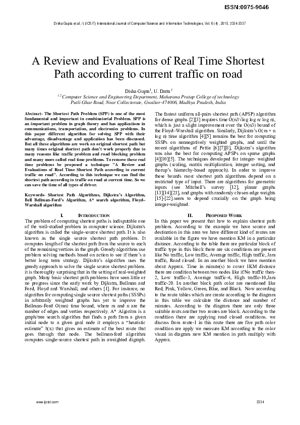 (PDF) A Review and Evaluations of Real Time Shortest Path according to ...