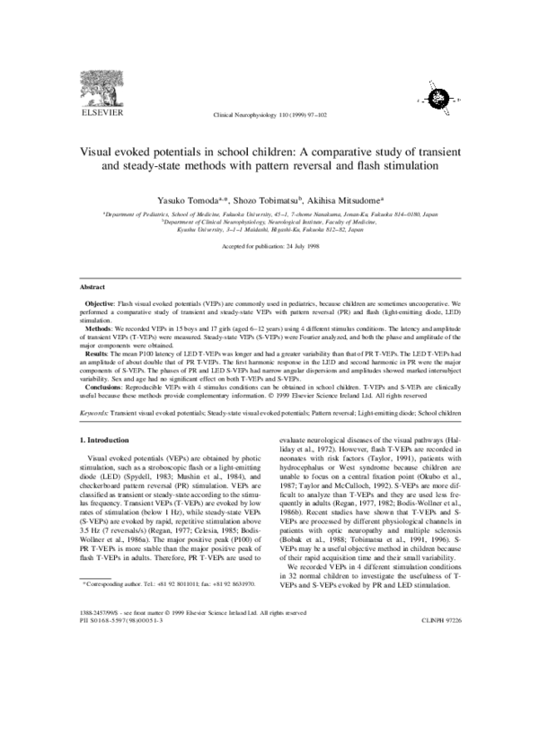 (PDF) Visual evoked potentials in school children: A comparative study ...