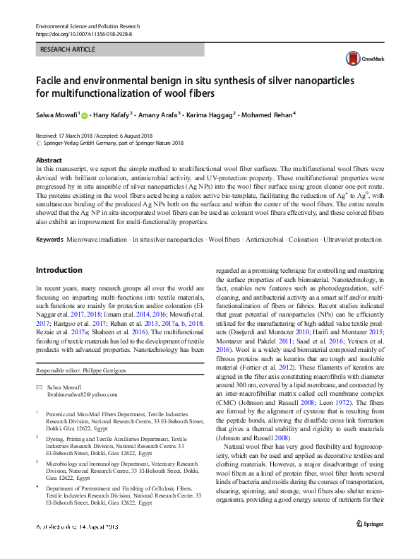 (PDF) Facile and environmental benign in situ synthesis of silver ...