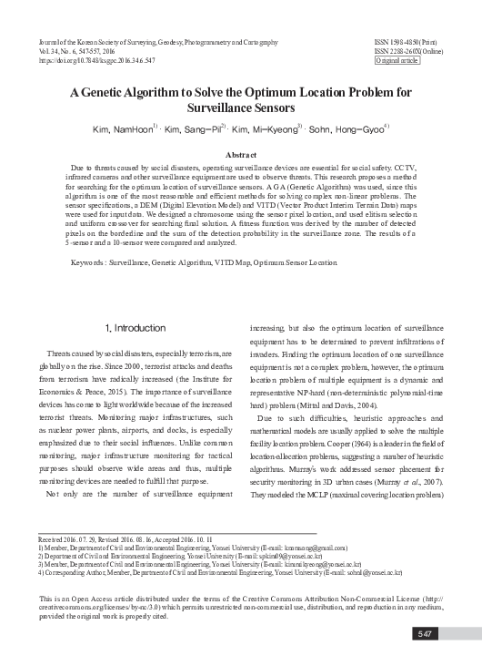 (PDF) A Genetic Algorithm to Solve the Optimum Location Problem for ...