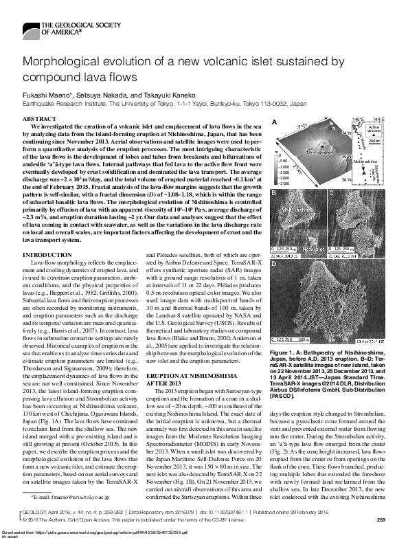 (PDF) Morphological evolution of a new volcanic islet sustained by ...