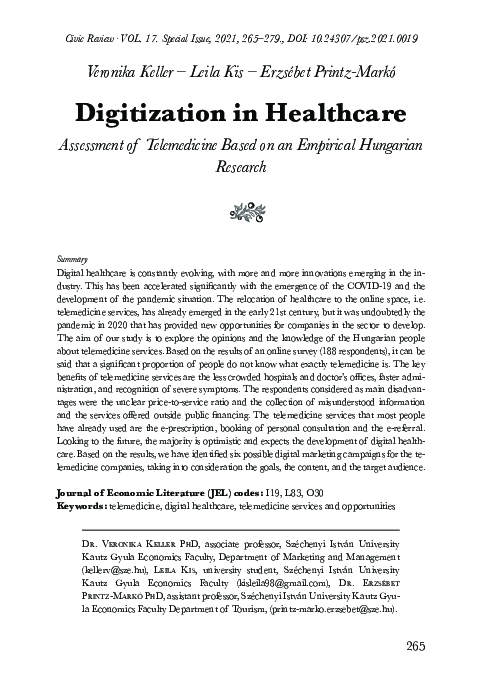 (PDF) Digitization in Healthcare