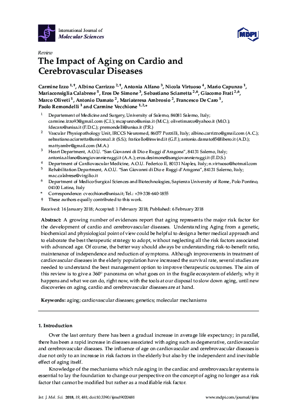 (PDF) The Impact of Aging on Cardio and Cerebrovascular Diseases
