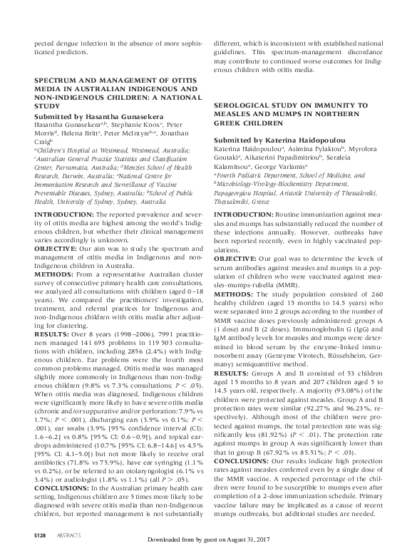 (PDF) Serological Study on Immunity to Measles and Mumps in Northern ...