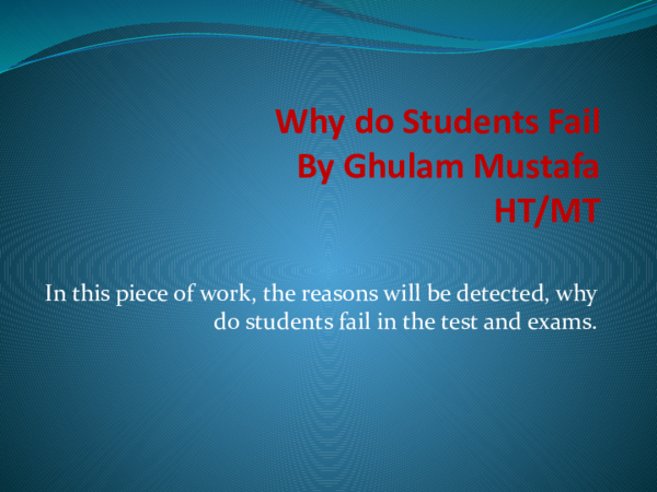 Ppt Why Do Students Fail