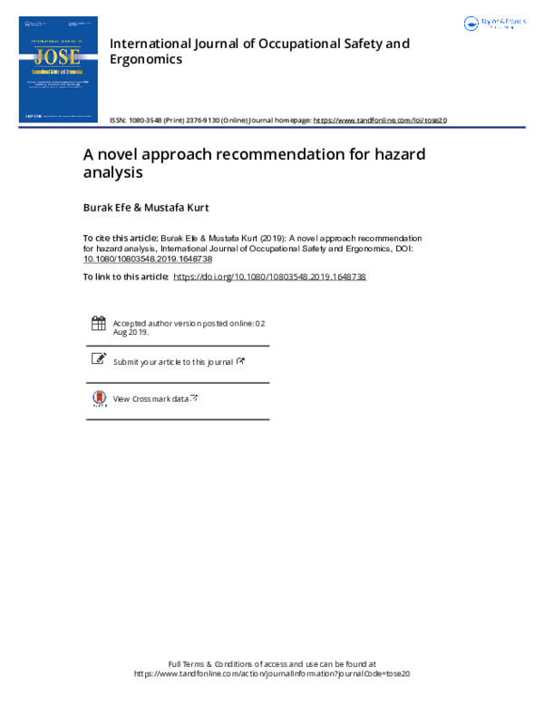 (PDF) A novel approach recommendation for hazard analysis