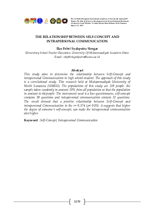 (PDF) The Relationship Between Self-Concept and Intrapersonal Communication