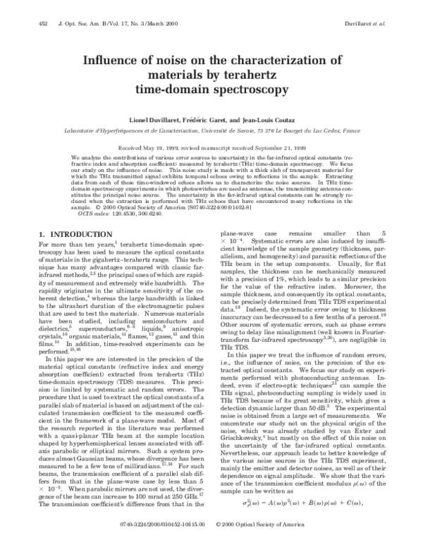 (PDF) Influence of noise on the characterization of materials by ...