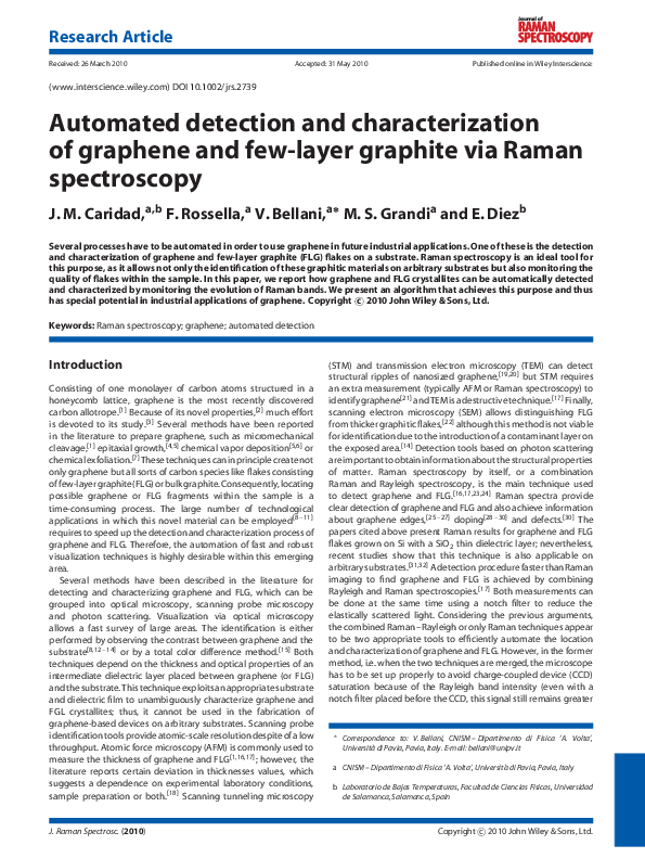 (PDF) Automated detection and characterization of graphene and few ...