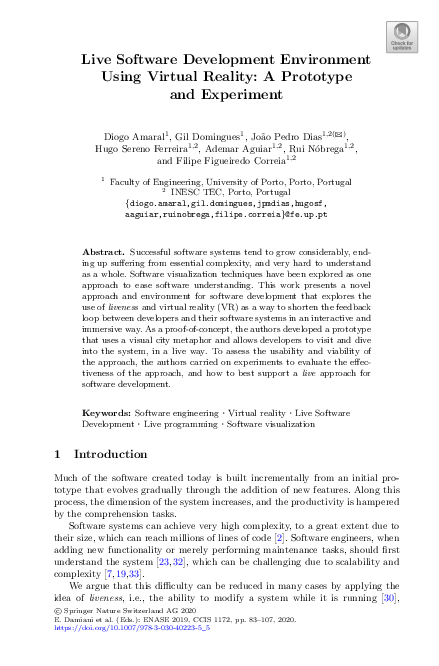 (PDF) Live Software Development Environment Using Virtual Reality: A ...