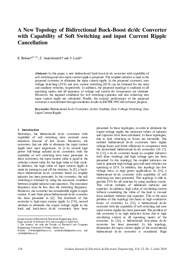 (PDF) A New Topology of Bidirectional Buck-Boost dc/dc Converter with ...