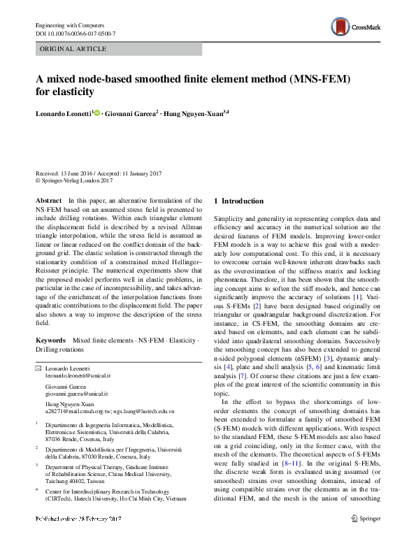 (PDF) A mixed node-based smoothed finite element method (MNS-FEM) for ...