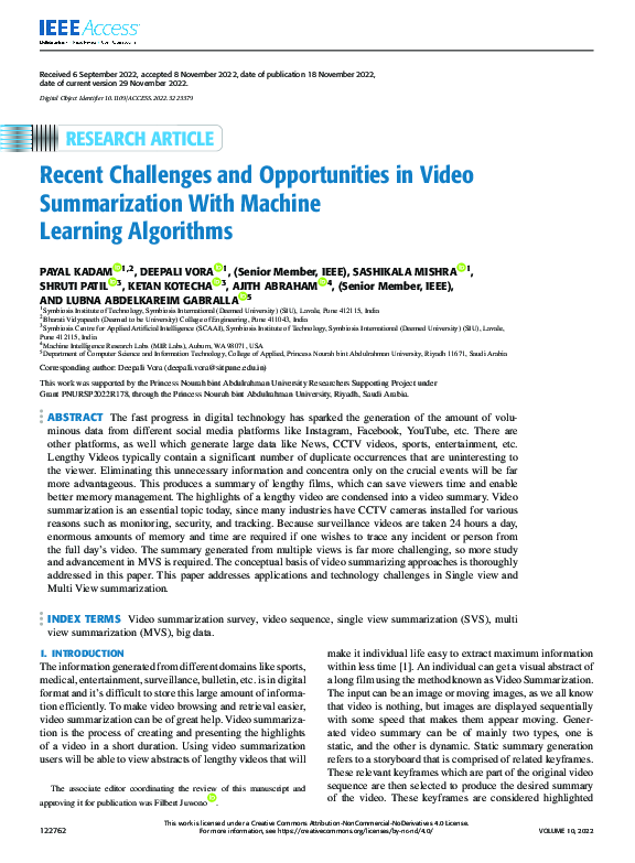 (PDF) Recent Challenges and Opportunities in Video Summarization With ...