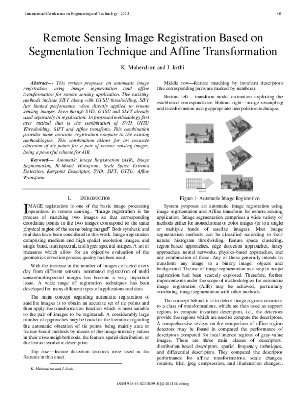 (PDF) Remote Sensing Image Registration Based on Segmentation Technique ...