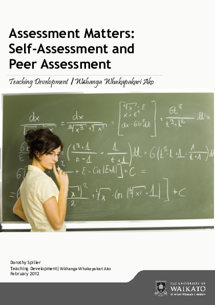 (PDF) Assessment Matters: Self Assessment and Peer Assessment