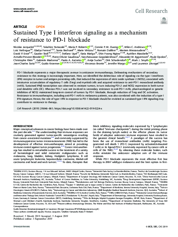 (PDF) Sustained Type I interferon signaling as a mechanism of ...
