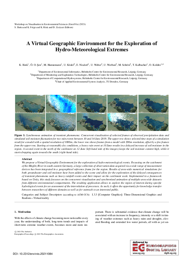 (PDF) A Virtual Geographic Environment for the Exploration of Hydro ...