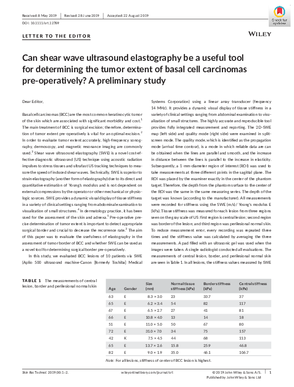 (PDF) Can shear wave ultrasound elastography be a useful tool for ...