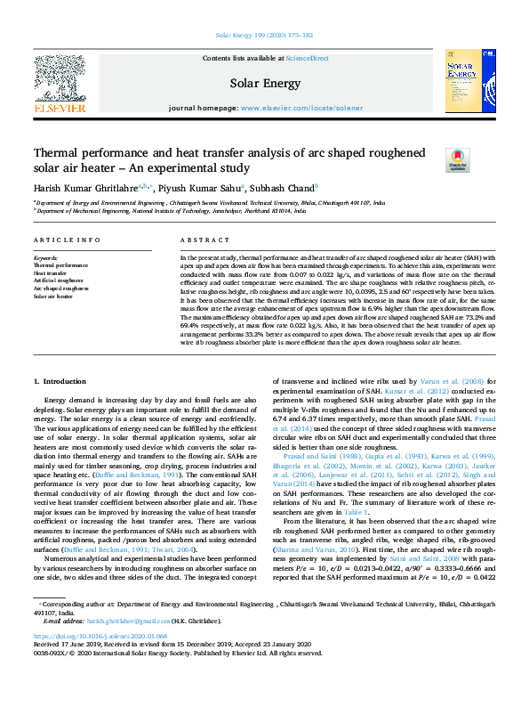 (PDF) Thermal performance and heat transfer analysis of arc shaped ...