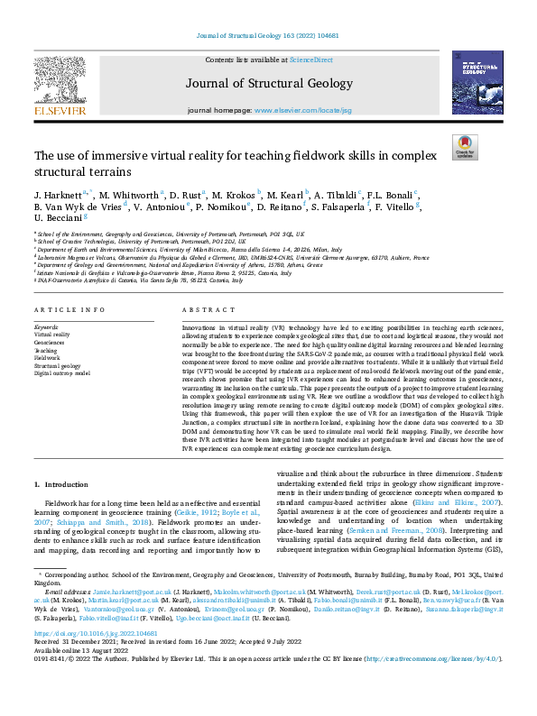 (PDF) The use of immersive virtual reality for teaching fieldwork ...