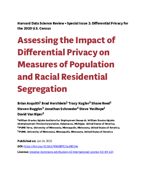 (PDF) Assessing the Impact of Differential Privacy on Measures of ...