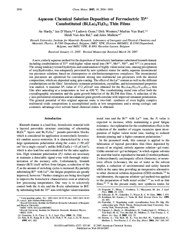 (PDF) Aqueous Chemical Solution Deposition of Ferroelectric Ti4 ...
