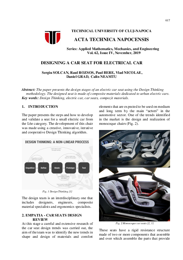 (PDF) Designing a Car Seat for Electrical Car
