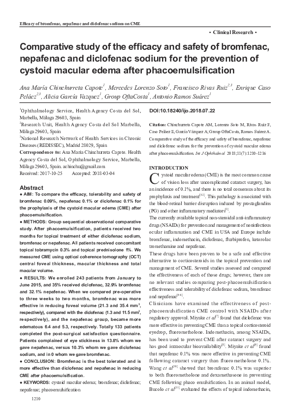 (PDF) Comparative study of the efficacy and safety of bromfenac ...
