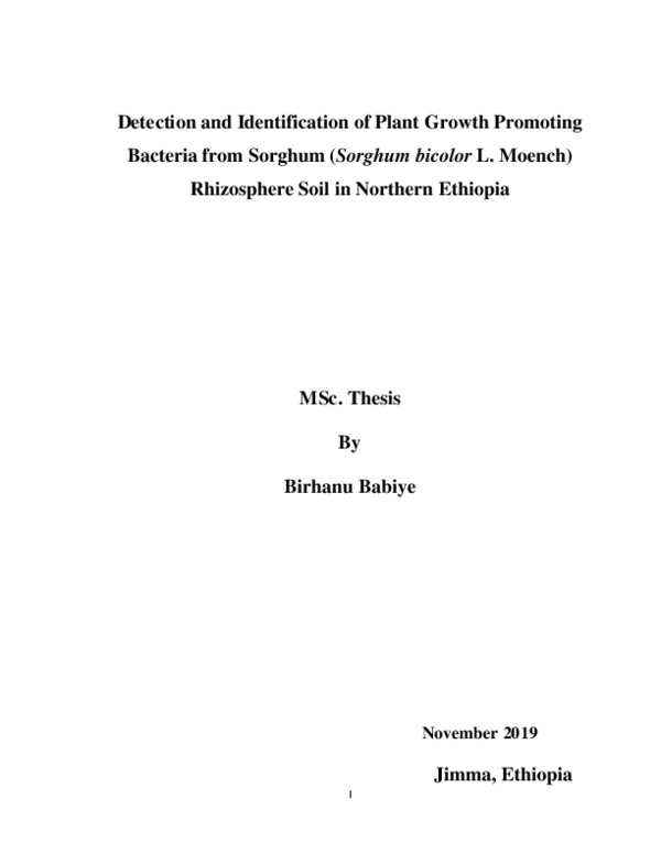 (PDF) Detection and Identification of Plant Growth Promoting Bacteria ...
