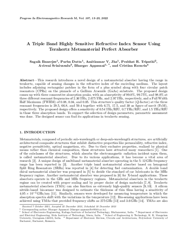 (PDF) A Triple Band Highly Sensitive Refractive Index Sensor Using ...