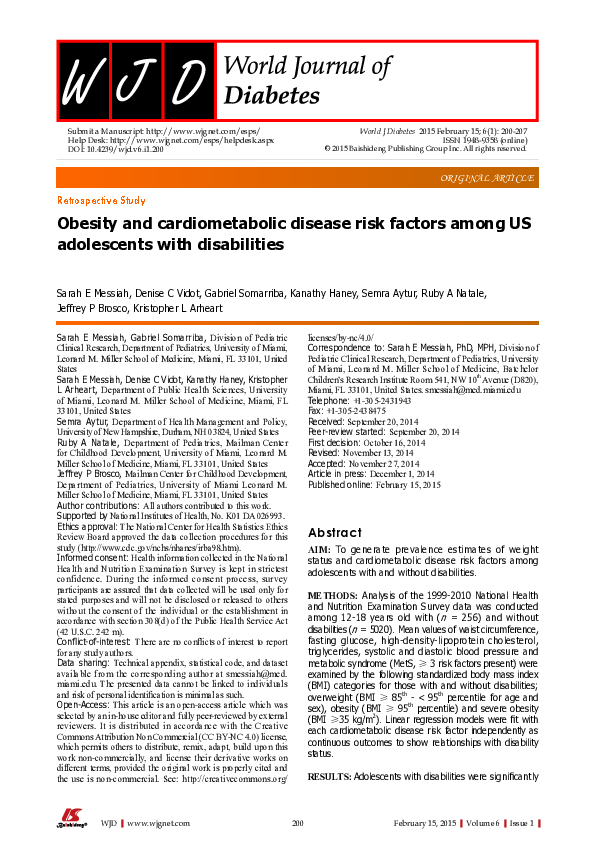 (PDF) Obesity and cardiometabolic disease risk factors among US ...