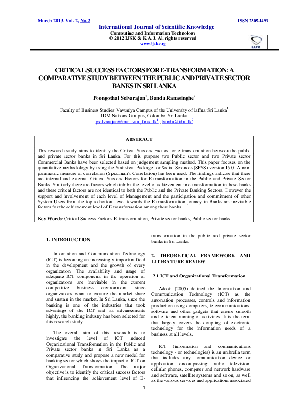 (PDF) Critical Success Factors for E-Transformation: A Comparative ...